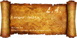 Lenger Anita névjegykártya