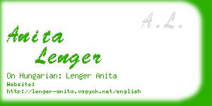 anita lenger business card